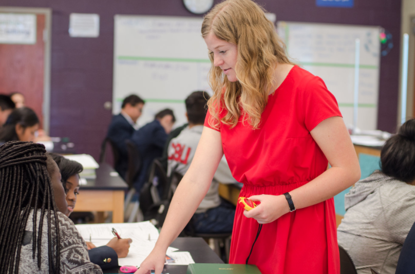 Anna Krueger teaching in a classroom