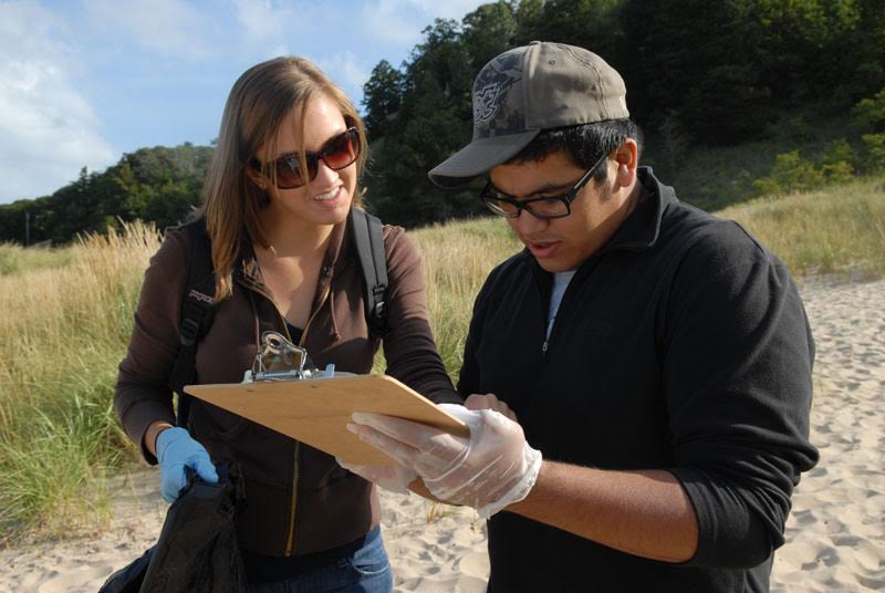 Day1 students record data in the field