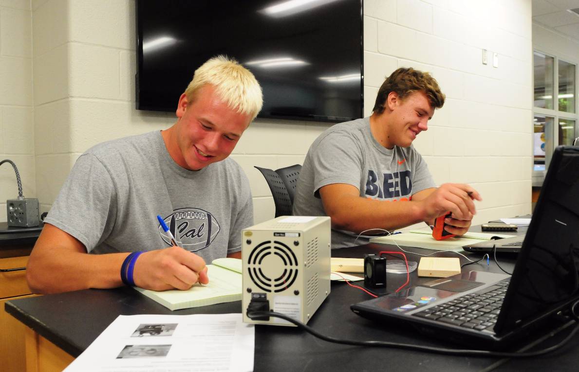 Students building a speaker