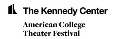 Black logo on white background reading Kennedy Center American College Theatre Festival