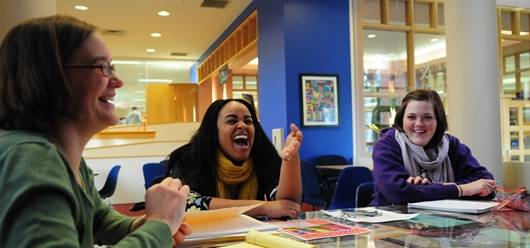 Students Studying in the Library