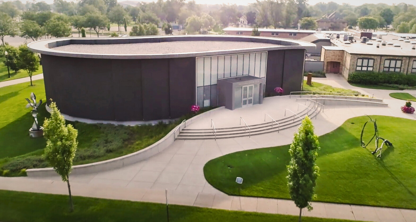 Aerial view of the Kruizenga Art Museum