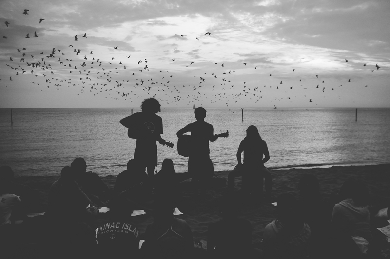 Awakening worship on the beach