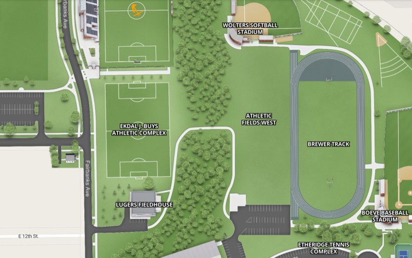 Map of the The Pull location at Athletic Fields West.